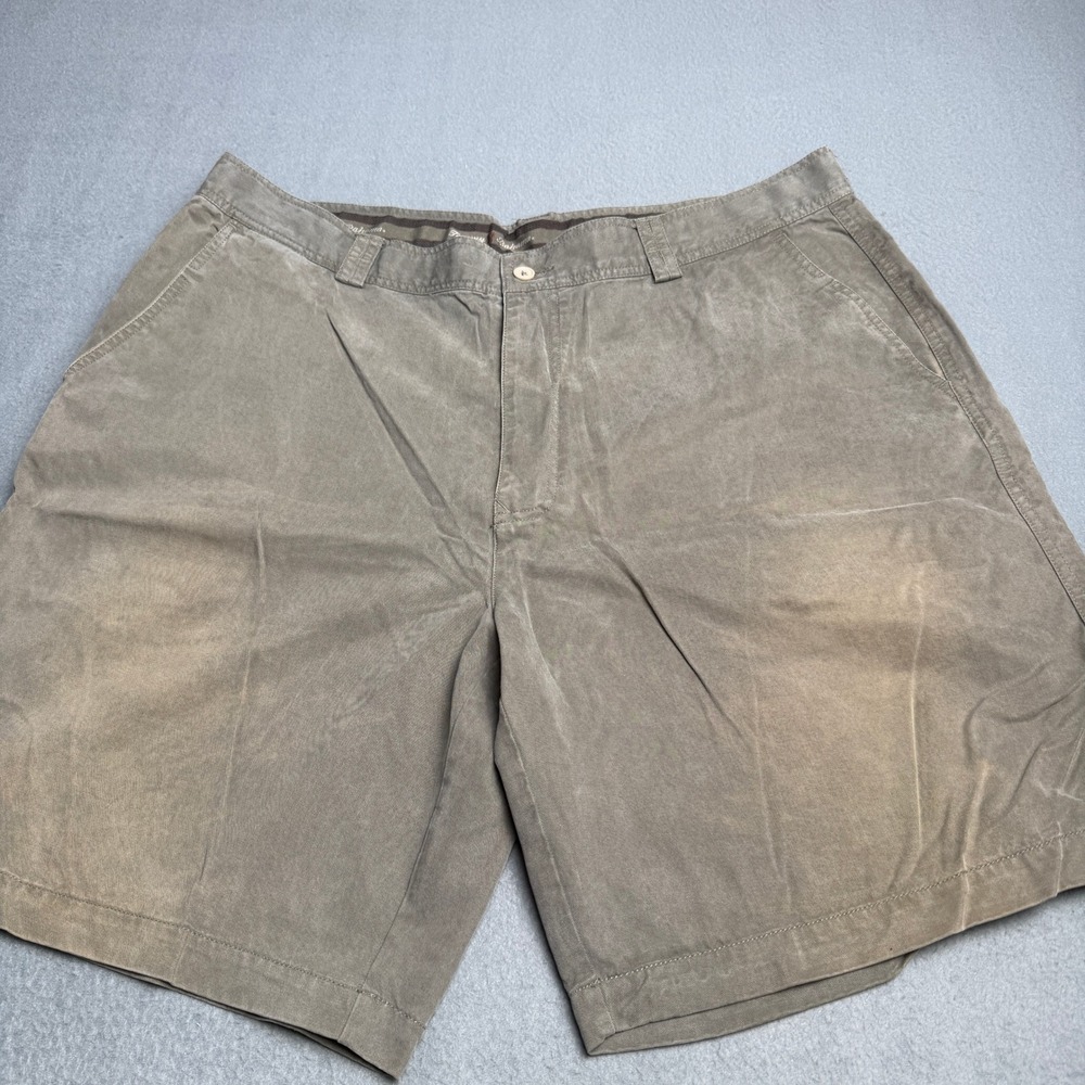 Tommy Bahama Mens Silk Blend Flat Front Casual Shorts Taupe Brown Size 40